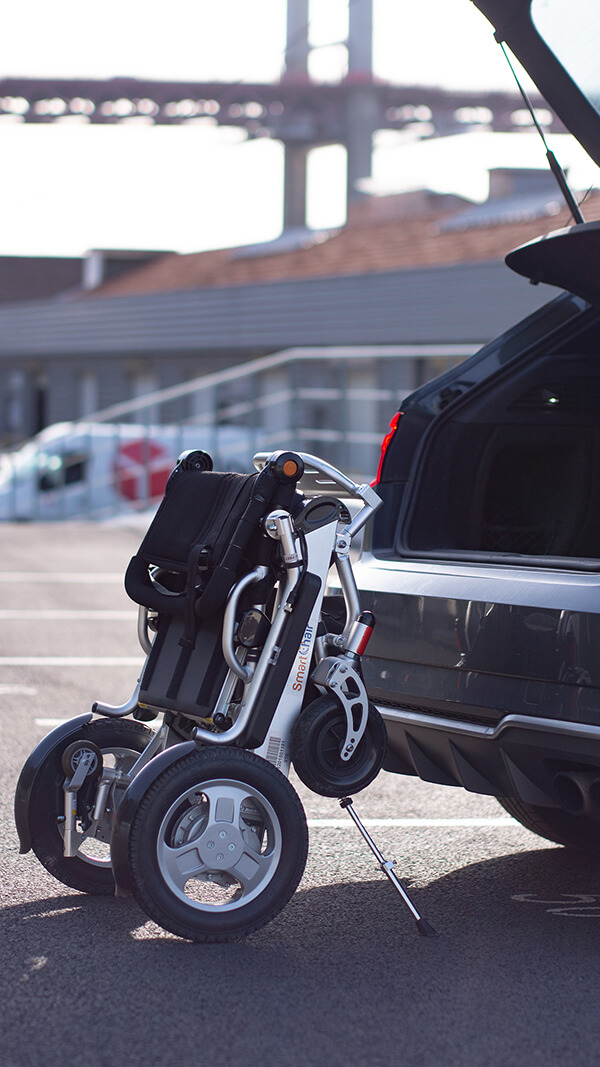 SmartChair prêt à partir pour voayager en voiture